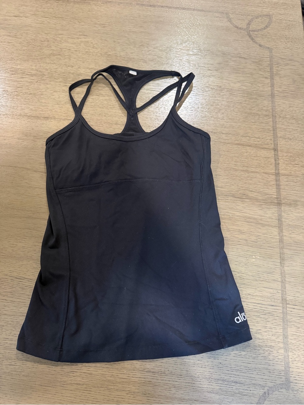ALO Yoga Black Strappy Racerback Tank